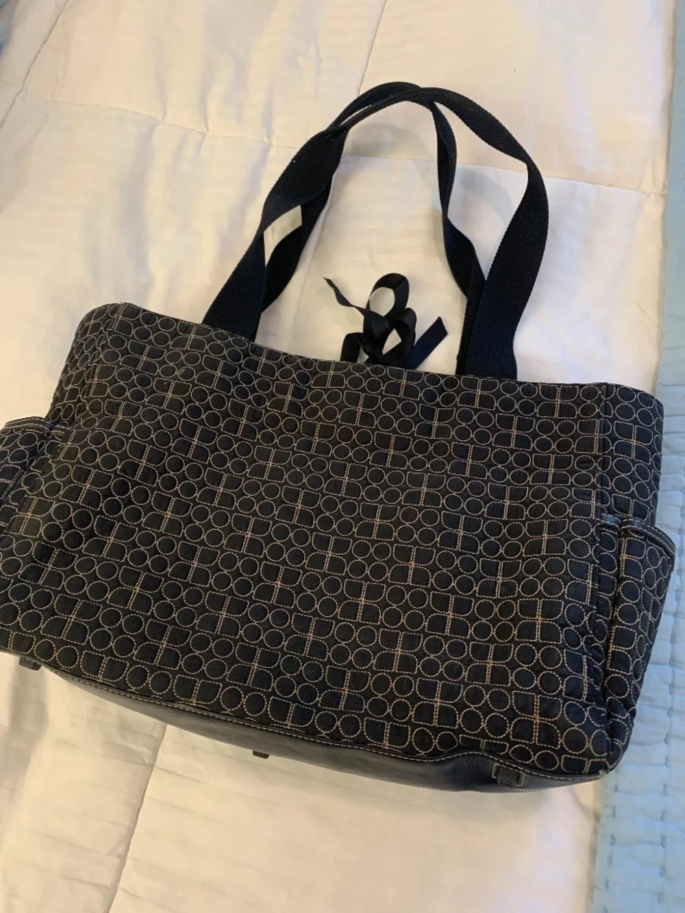 Kate Spade black quilted tote bag